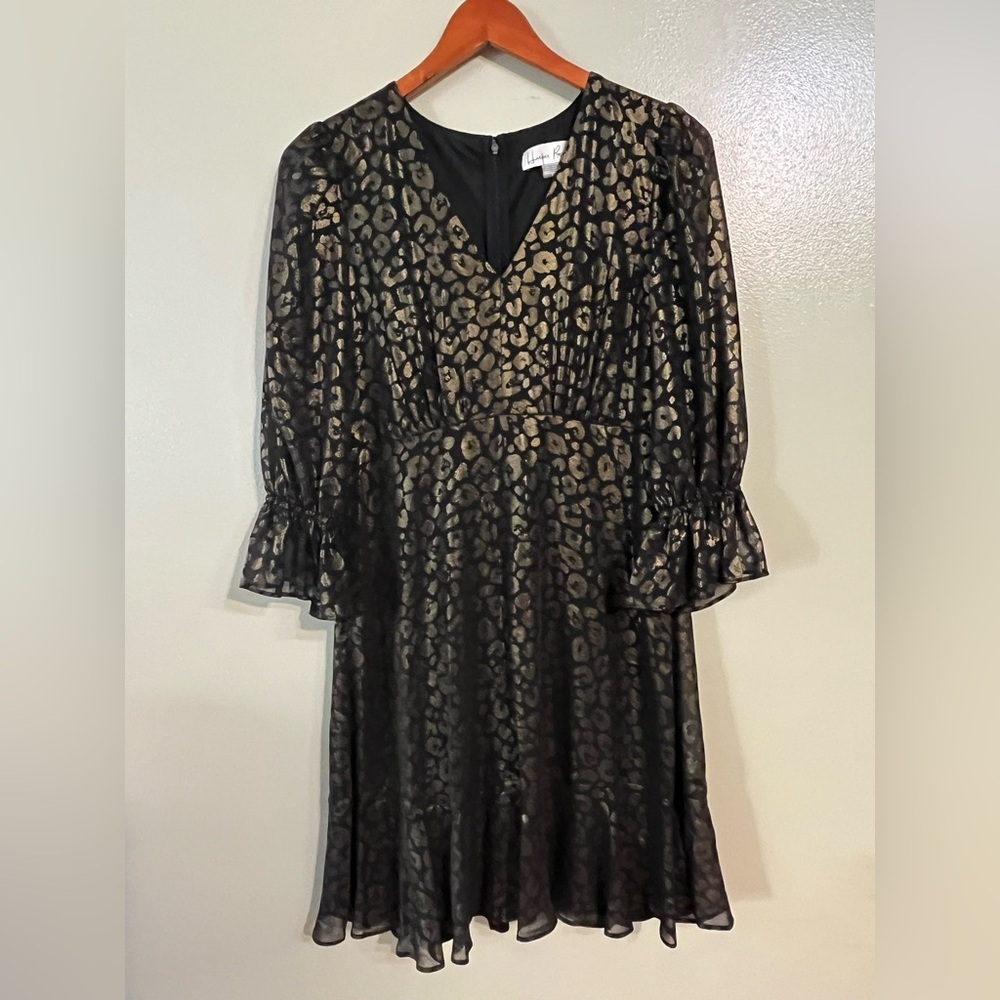 Harper Rose  Black A-line Bishop Sleeve Cocktail Dress Size 8